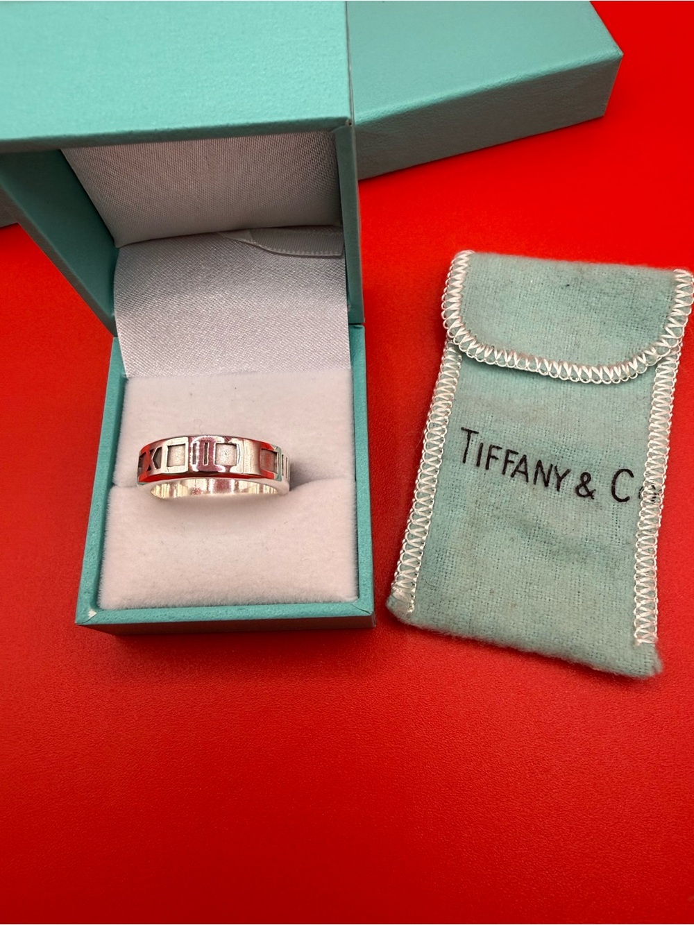 Tiffany & Co. Sterling Silver Roman Numeral Band